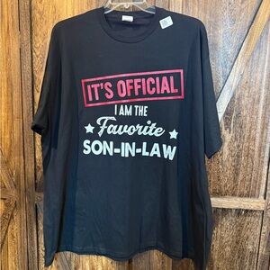Black Graphic T-Shirt - Favorite son-in-law BIG & TALL  Men’s 4XL